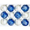 "Sada 12 ks Skleněných ozdob - Noblesní elegance bílo modré krásy (Velikost 7cm) IRISA"