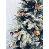 Zasněžený vánoční strom - Bílý 150 cm s dekorací 50 ks ozdob dekor Perník a