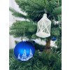 Vánoční strom - Modrá Lhota 180 cm bílo-modrý s 77 kusů skleněných ozdob aa