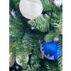 Vánoční strom - Modrá Lhota 180 cm bílo-modrý s 77 kusů skleněných ozdob a