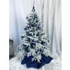 Zasněžený vánoční strom - bílý 150 cm TRADICE s dekorací 47 ks od ozdob cibulák a modrotisk