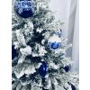 Zasněžený vánoční strom - bílý 150 cm TRADICE s dekorací 47 ks od ozdob cibulák a modrotisk a