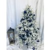 Zasněžený vánoční strom - Večernice 150 cm bílo-modrý