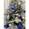 Zasněžený vánoční strom - Modrá Lhota 150 cm bílo-modrý s 61 kusů skleněných a