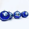 Vánoční kolekce skleněných ozdob - Modrá zimní radost ( modrá, 4ks, velikost 7cm) aa