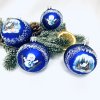 Vánoční kolekce skleněných ozdob - Modrá zimní radost ( modrá, 4ks, velikost 7cm) a
