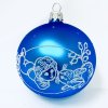 Skleněná vánoční ozdoba s textem na přání - Radost dítěte - možnost vlastního textu (modrá, 1 ks, 8 cm)
