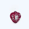 Růžové skleněné srdce s motýlovým dekorem ( velikost 6 cm v dárkové krabičce ) a