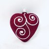 Růžové skleněné srdce s dekorem liány ( velikost 10 cm v dárkové krabičce ) a