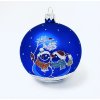 Irisa Skleněná vánoční ozdoba ZAMILOVANÝ SNĚHULÁK modrá , 1 ks, velikost 8 cm