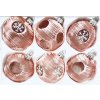 Šeptání lásky - Romantická sada růžových koulí s dekorem suchým štětcem (6 ks) , velikost 7 cm a