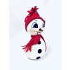 Začarovaný sněhulák: Úsměv vánočního zázraku s červenou čepicí, 18 cm