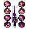 Irisa Lavender Twilight set: Fialová kolekce s koulemi a špicí , set 9 ks, velikost 6 cm špice 26 cm a