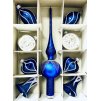 Irisa Royal blue majesty set - Královská modrá vánoční kolekce s dekorem stříbra , set 9 ks, velikost 6 a 7 cm špice 26 cm