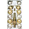 Irisa Stella's golden symphony collection: Zlatá špice a koule plné hvězd a tradice -  bílo zlaté  , 13 ks