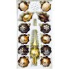 Irisa Zimní pohádka - kolekce Zlatého lesa: zlatá špice a koule plné vloček -  hnědé,zlaté  , 13 ks