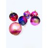 Den vítězství : sada 6 skleněných vánočních koulí se zlatým motivem , velikost 7 cm,  růžová,fialová a