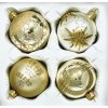 IRISA Nebeská zlatá vánoční sada: 4 kusech (Průměr 7 cm)