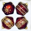 IRISA Zlatá vánoční harmonie: Skleněná sada červených koulí od umělkyně (Velikost 7 cm, 4 ks, červená)