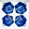 IRISA Modré koule lásky: Sada skleněných ozdob s malovanou zamilovanou dvojicí'  velikost 7 cm, sada 4 ks, modrá