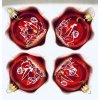 IRISA Červené koule lásky: Sada skleněných ozdob s malovanou zamilovanou dvojicí'  velikost 7 cm, sada 4 ks, červená