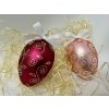 Velikonoční elegance - sada skleněných vajíček ( 2 ks, 7 cm ) aa