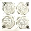 IRISA Sada 4 skleněných koulí 7 cm – Květinová elegance ( bílá ) a