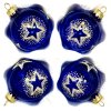 IRISA Vánoční koule 7 cm – Královsky modrá s hvězdným třpytem ( Sada 4 )
