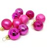 Skleněné vánoční ozdoby „Růžové perličky radosti“, 3 cm, růžovo-fialové (10 ks v balení)