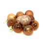 Skleněné vánoční ozdoby „Mokka snění“, 3 cm, hnědo-béžové (10 ks v balení)