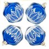 Skleněná vánoční koule Ø 7 cm – Kobaltová ledová krajka (sada 4 ks)
