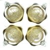 Skleněná vánoční koule Ø 7 cm – Champagne zlatý třpyt (sada 4 ks)
