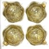 Čiré vánoční koule se zlatou patinou a spirálami – 7 cm, sada 4 ks a