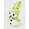 Radostný sněhuláček ve světle zeleném úboru – 18 cm a