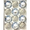 Ledově modré vánoční kouzlo – sada 12 skleněných koulí (7 cm) a