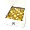 Zlaté vánoční koule s hvězdami a ornamenty – sada 12 ks (7 cm)