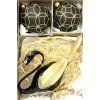 Luxusní sada černá labuť s koulemi 8 cm – černozlatá elegance a