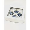 IRISA Modrá vánoční srdíčka se zlatými hvězdami – set 4 ks (7 cm) a