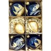 Sada vánočních ozdob Modré krajiny a zlaté ořechy – koule a dekorace (7 cm)
