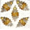 Zlaté hvězdné olivy – třpytivé skleněné ozdoby ( 8 x 4 cm, sada 5 ks )