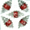 Červené hvězdné olivy – třpytivé skleněné ozdoby ( 8 x 4 cm, sada 5 ks )