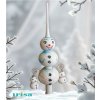 Veselá vánoční špice Sněhulák – ručně vyráběná 35 cm