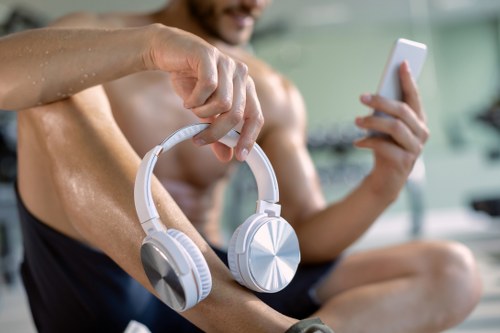 closeup-athlete-holding-headphones-while-using-smart-phone-gym_500x333