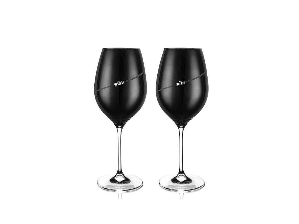 1055.502 Diamante Blak sihouette černé sklenice na víno 470 ml