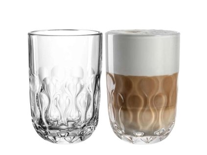 Leonardo pevne dekorovane sklenice na Latte Gocce 390 ml 2 ks