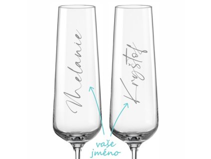 sklenice na sekt k vyroci calligraphy 1