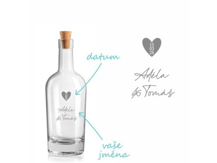 piskovana lahev IMPERIALE datum v srdci 0,5 l cz