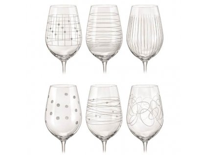 Crystalex dekorovane Sklenice na víno VIOLA ELEMENTS 450 ml, 6 ks