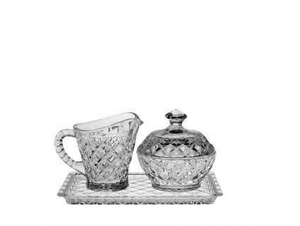 crystal bohemia diamond cukřenka a mléčenka
