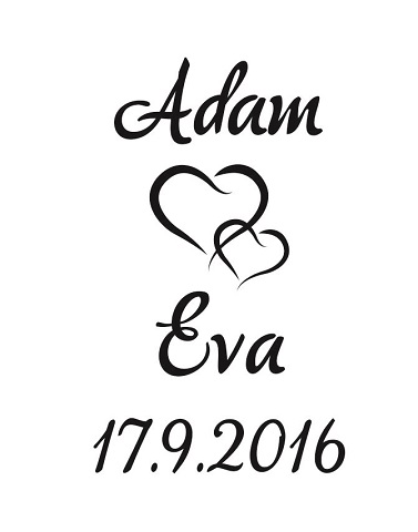 Pískování motivu Spojená srdce